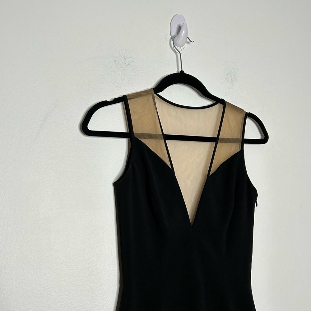 Dress The Population Sz XS Black Sheer Nude Panel Bodycon Dress - Picture 6 of 13